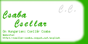 csaba csellar business card